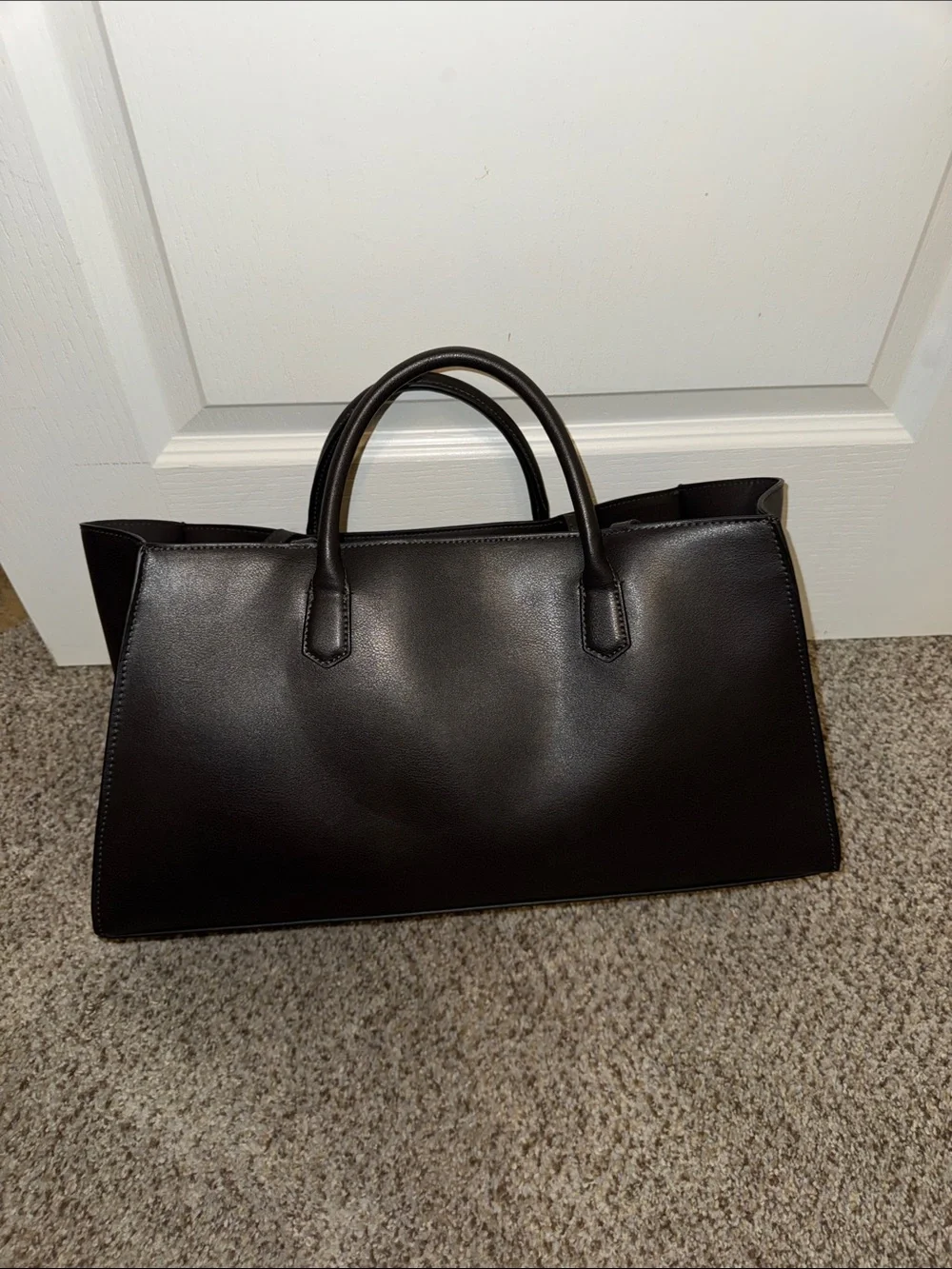 H&M Classic dark Brown faux Leather Tote Bag for women